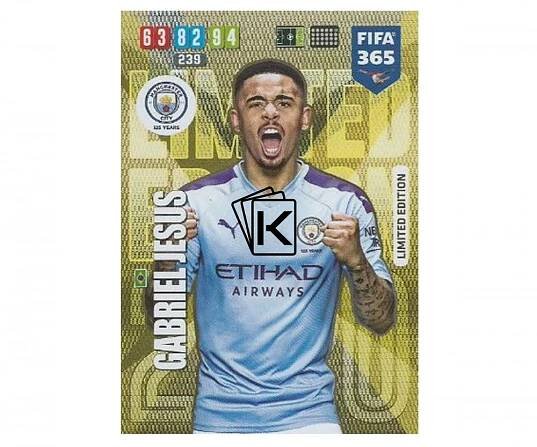 Fotbalová kartička Panini FIFA 365 – 2020 Limited Edition Gabriel Jesus Manchester City