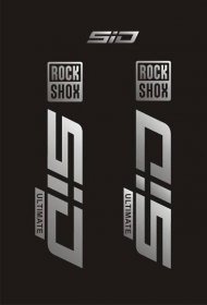 SID Ultimate ROCK SHOX stříbrné nálepky na vidlici