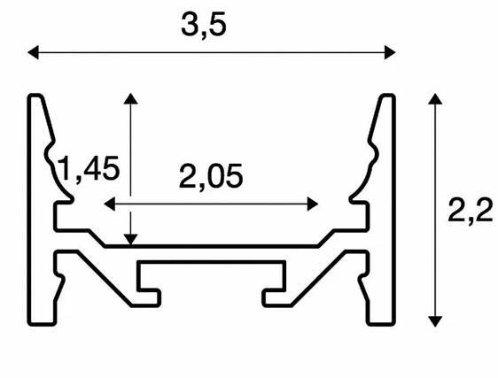 SLV BIG WHITE GRAZIA 20, profil na stěnu, LED, plochý, hladký, 1m, bílý 1000527