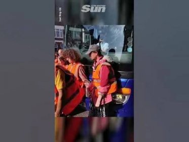 Bus driver uses bus to push Just Stop Oil protesters along the road