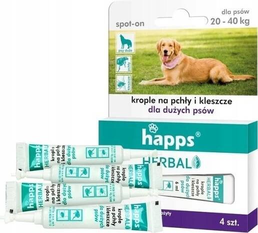 HAPPS Herbal kapky proti blechám a klíšťatům pro velké psy 20-40 kg