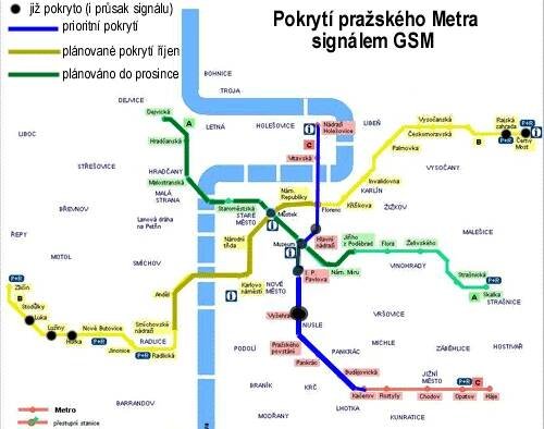Pokrytí Metra signálem GSM