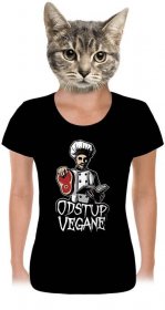 Odstup vegane dámské tričko Black – digi-tisk (na objednání)