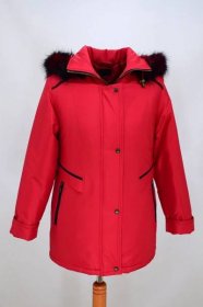 Dámská jasně červená zimní bunda Jitka nadměrné velikosti