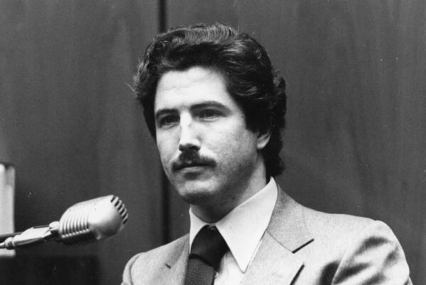 Los Angeles, California, October 27, 1981 - Kenneth Bianchi testifies in Los Angeles Superior Court on October 27, 1981. Kenneth A. Bianchi, one of the two men convicted in the "Hillside Strangler" serial murders that terrorized Los Angeles in the 1970s, lost his most recent bid for parole Thursday, July 10, 2025, after 46 years behind bars. Photo Credit: Fitzgerald Whitney / Los Angeles Times
