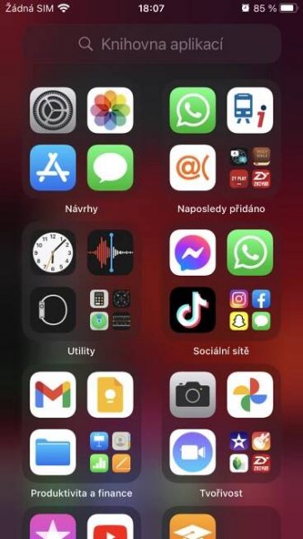 Knihovna aplikací iOS 14 - Apple iPhone SE 2020