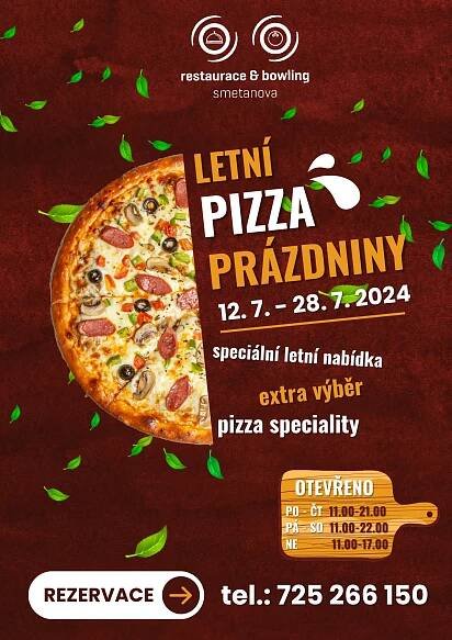 Letní pizza prázdniny v restauraci Smetanova | Smetanova obchodní galerie Vsetín