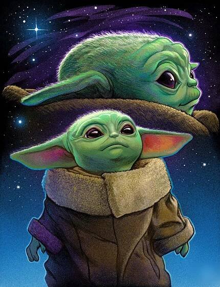 Adorable Baby Yoda looking sweet and innocent