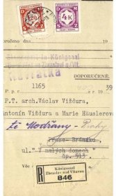 1941, DR Zbraslav nad Vltavou, R-úřední obsílka - Sbírám.cz