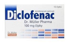 Diclofenac čípky 100 mg 12 ks