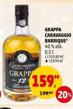 GRAPPA CARAVAGGIO BARRIQUE, 0,5 l