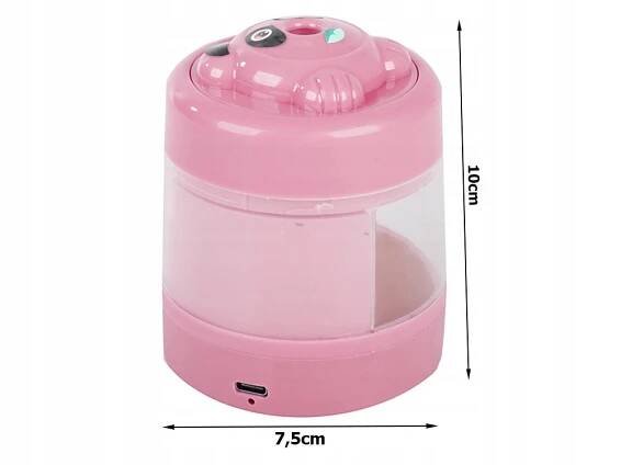 Baterie. Elektrické ořezávátko na tužky a pastelky USB růžové 8