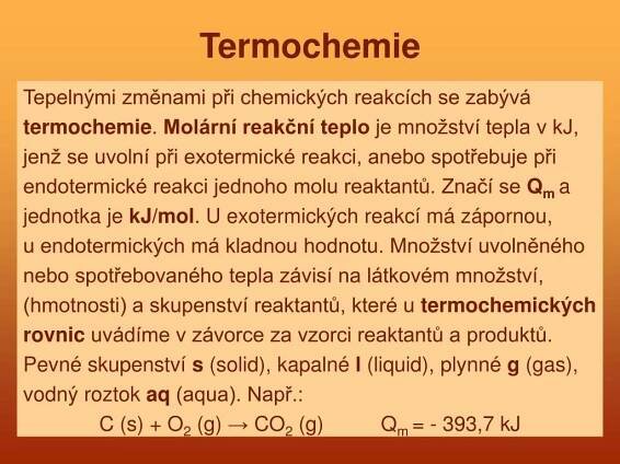 PPT - Chemické reakce a teplo PowerPoint Presentation, free download - ID:3916176