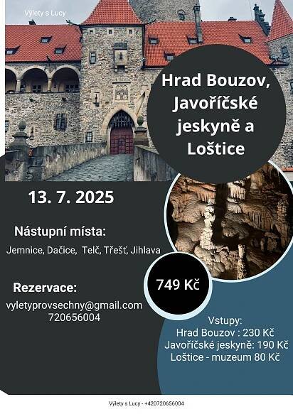 Bouzov, Javoříčské jeskyně a Loštice