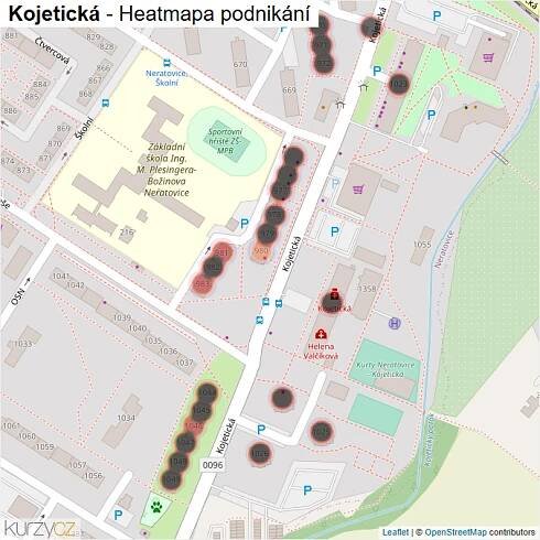 Mapa Kojetická - Firmy v ulici.