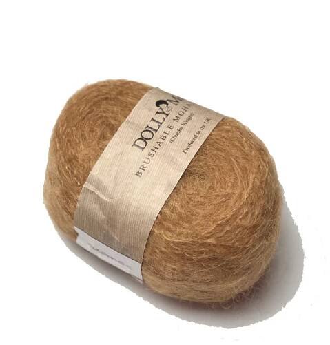 Mohérová příze Brushable Mohair zn. DollyMo – Caramel