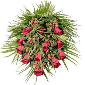 Smuteční kytice červené růže - Květiny FLORIS