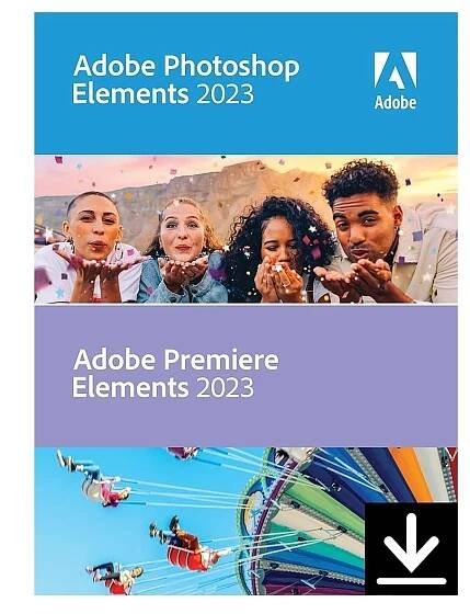 Adobe Photoshop Elements 2023 and Premiere Elements 2023 bundle box art