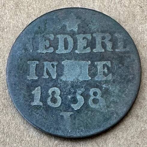 Holandsko Indonésie 1 Cent/Duit 1838 J král Willem I. H015