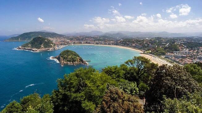 Aerial view of La Concha Beach 
