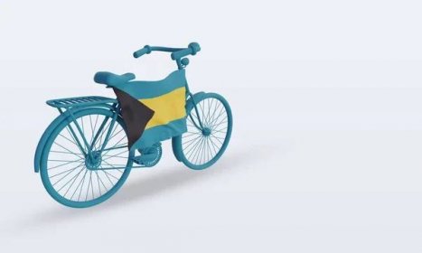 3d bycycle day Bahamy flag rendering left view — Stock obrázek