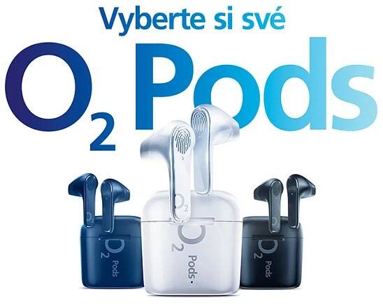 Bezdrátová sluchátka O2 pods černé