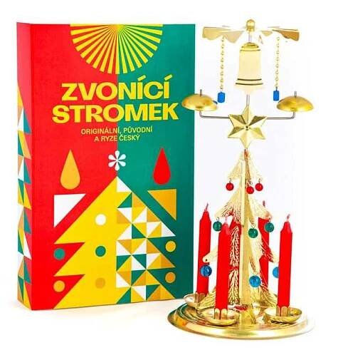 Vánoční zvonící stromek zlatý