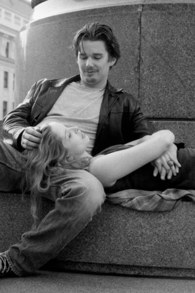 Ethan Hawke and Julie Delpy in Before Sunrise.