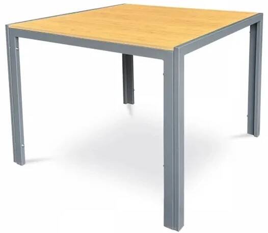 Zahradní stůl rozkládací METRAX — 90x90 cm, kov, polywood, hnědá