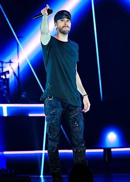 Enrique Iglesias performs during The Trilogy Tour at Bridgestone Arena on February 28, 2024