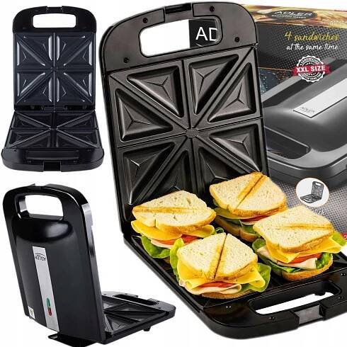 SENDVIČOVAČ TOUSTOVAČ XXL NA 4 TOASTY SENDVIČE SANDWICH 2000W