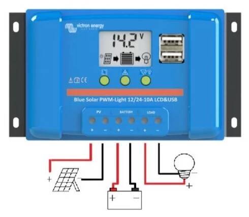 PWM solární regulátor Victron Energy BlueSolar-LCD&USB 10A - Naradihned.cz