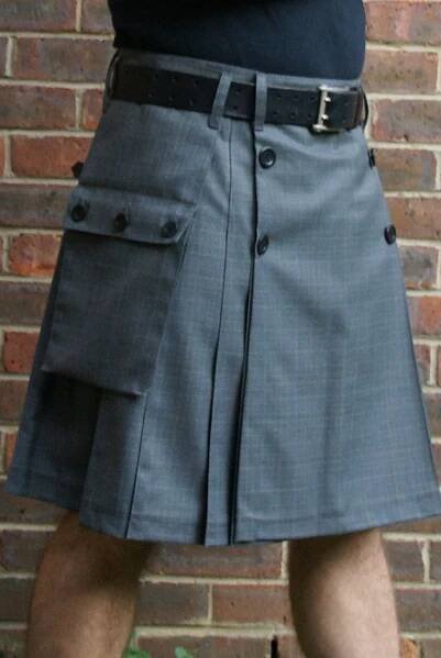 Grey Prince of Wales check city kilt | Modern kilts for men for sale Moda, Costura, Rock