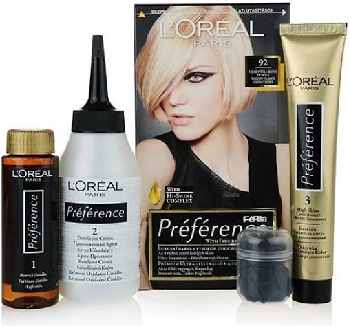 L'Oréal Féria Preférence 92 velmi světlá blond duhová