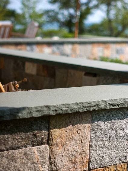 Duxbury, MA - Corinthian grainte walls with bluestone cap.