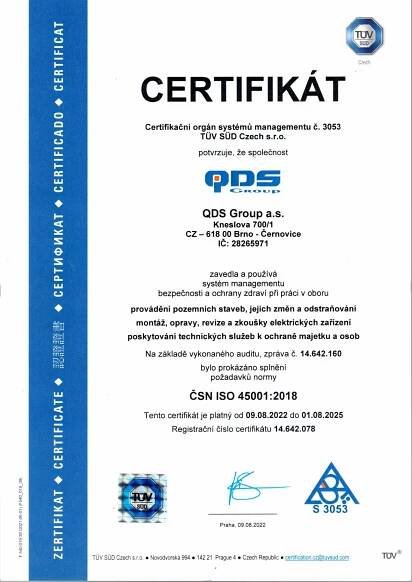 Certifikace — QDS Group