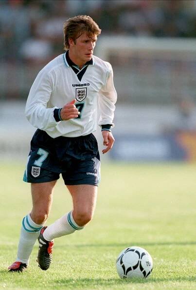 The shorts were the same as his famous father David wore during his 1996 debut for his national side against Moldova 29 years ago