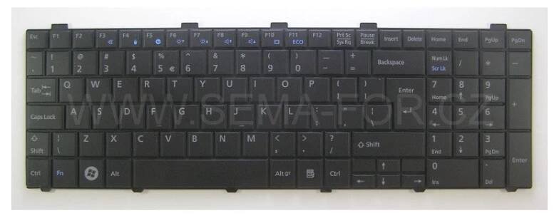 klávesnice Fujitsu Lifebook A512 A530 A531 AH512 AH530 AH531 NH751 černá UK
