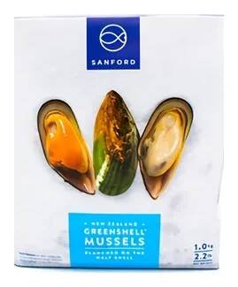 Slávky Novozélandské 1/2 skořápka 1kg