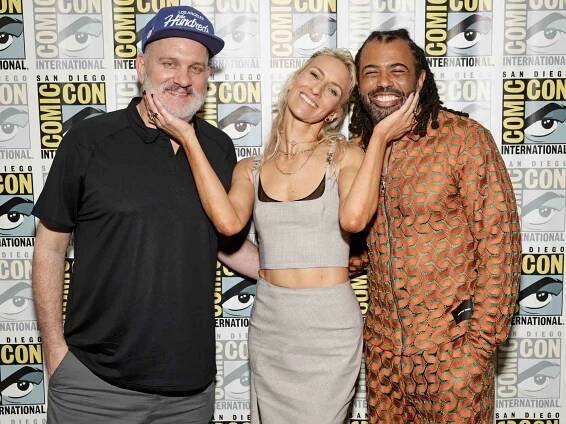 Mike O'Malley, Mickey Sumner, and Daveed Diggs attend AMC Networks Snowpiercer S4 Panel at 2024 Comic Con International on Friday, Jul 26, 2024 in San Diego California.