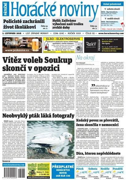 Časopis Horácké Noviny Pátek 2.11.2018 č. 082