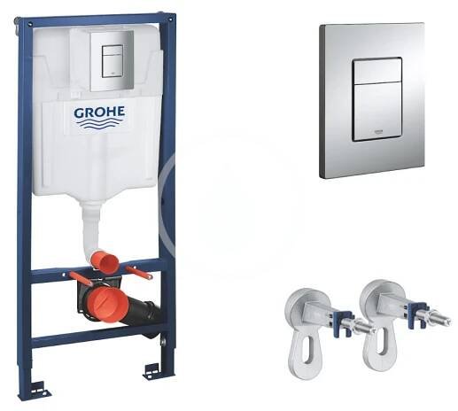 GROHE - Rapid SL Předstěnový instalační set pro závěsné WC, výška 1,13 m, ovládací tlačítko Skate Cosmpolitan, chrom (38772001)