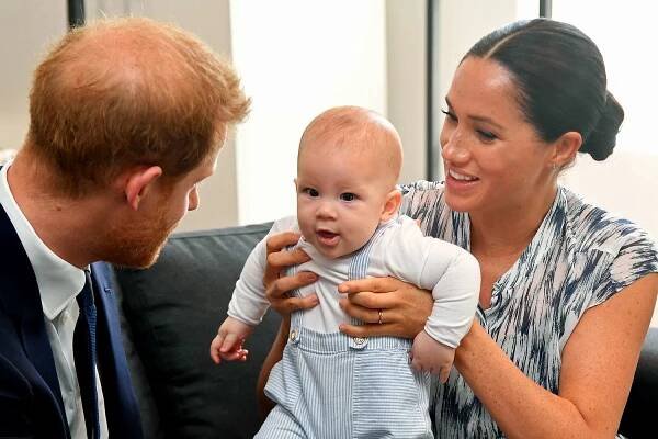 Prince Harry, Duke of Sussex, Meghan, Duchess of Sussex and their baby son Archie Mountbatten-Windsor