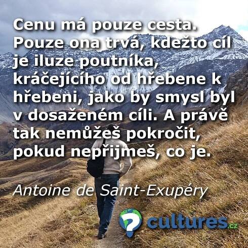 Citát o cestování od Antoine de Saint-Exupéryho.
