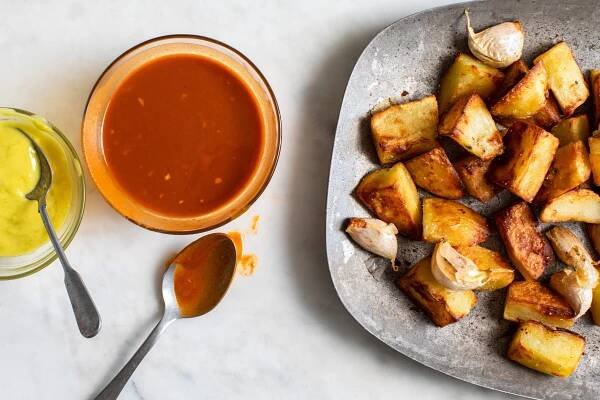 Oven-Fried Patatas Bravas (Crispy Potatoes With Two Sauces) Recipe
