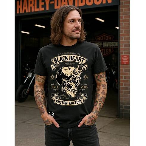 PÁNSKÉ TRIČKO NA MOTORKU HARLEY DAVIDSON BLACK HEART DÁREK L EAN (GTIN) 5906361057668