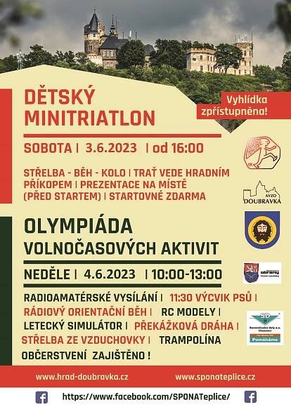 Minitriatlon a Olympiáda aktivit - víkend 3. a 4.6.2023 - HRAD DOUBRAVKA