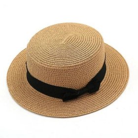 Kulaté ploché kšiltovky Ženy Velká krempa Slaměný Bowler Boater Klobouk proti slunci Dámy Letní Pláž Cestování Pevný klobouk proti slunci