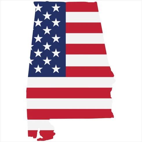 Alabama American Flag State Sticker - U.S. Custom Stickers