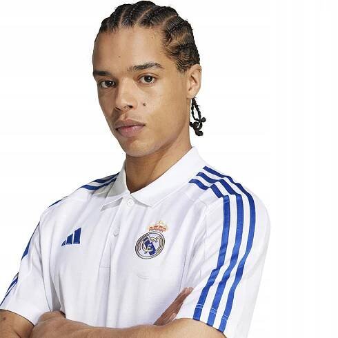 ADIDAS POLO DNA REAL MADRID (S) Tričko Pánské Bílé Hlavní materiál ostatní